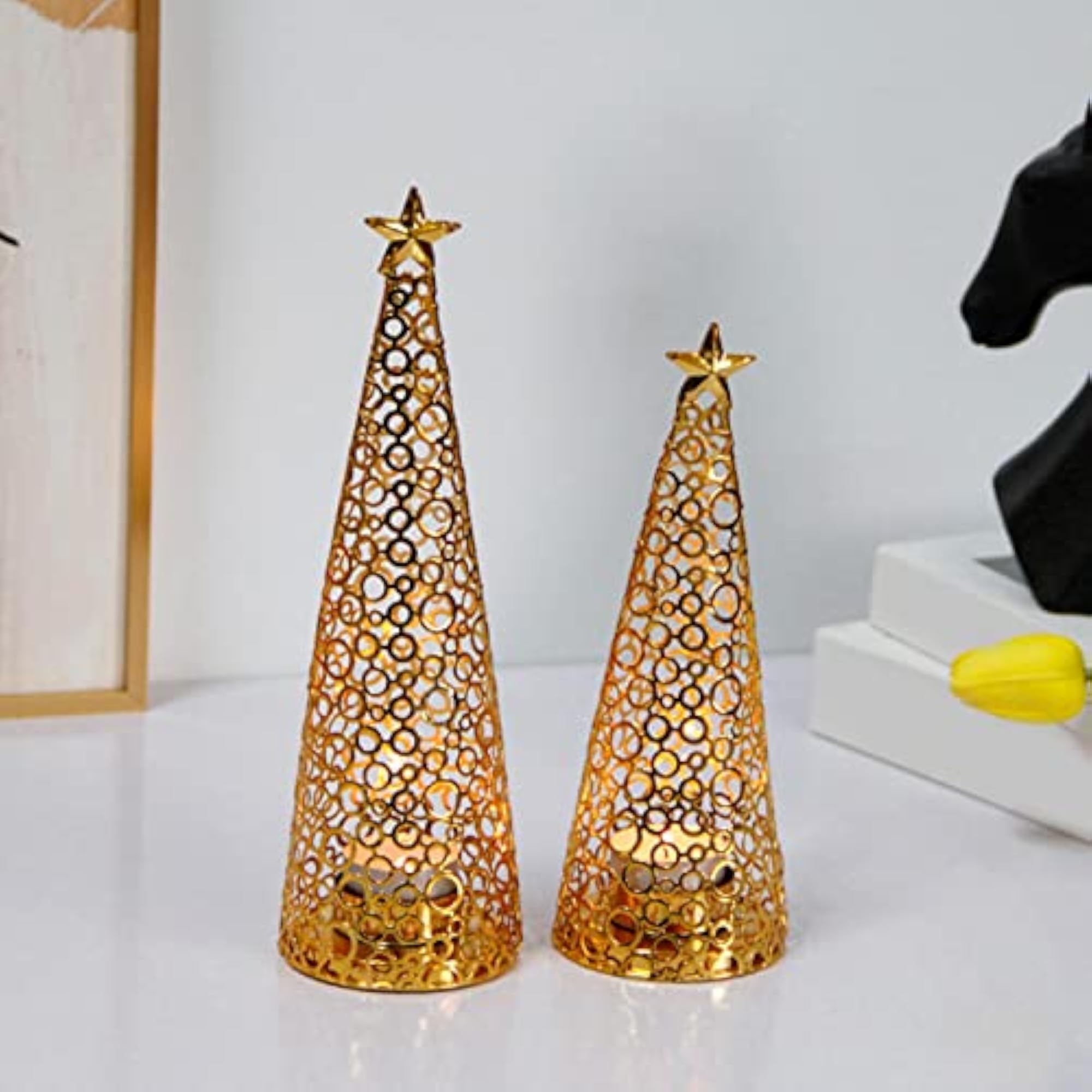 Iron Christmas Tealight Candle Holder for Desktop